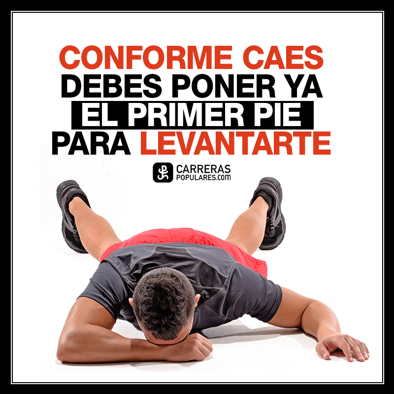 Conforme caes debes poner ya el primer pie para levantarte