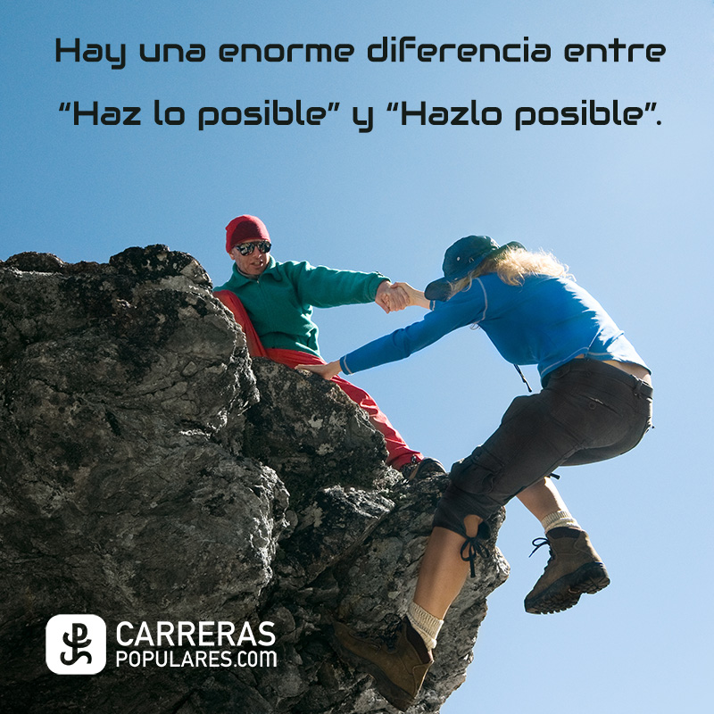 Hay una enorme diferencia entre
"Haz lo posible" y "Hazlo posible"