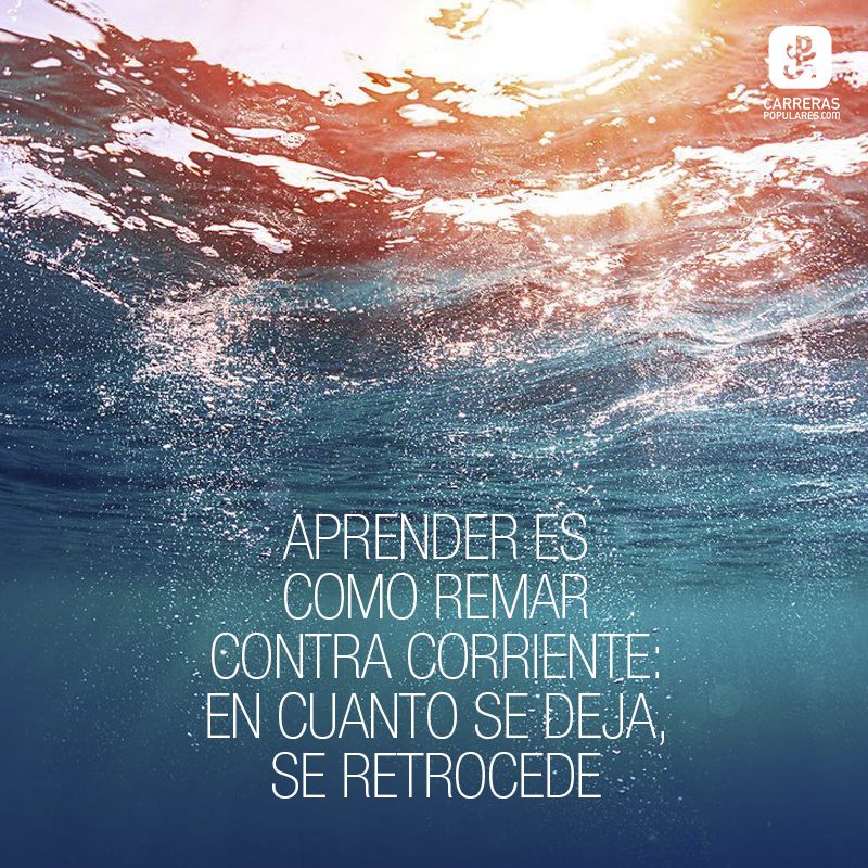 Aprender es como remar contra corriente: en cuanto se deja, se retrocede 
