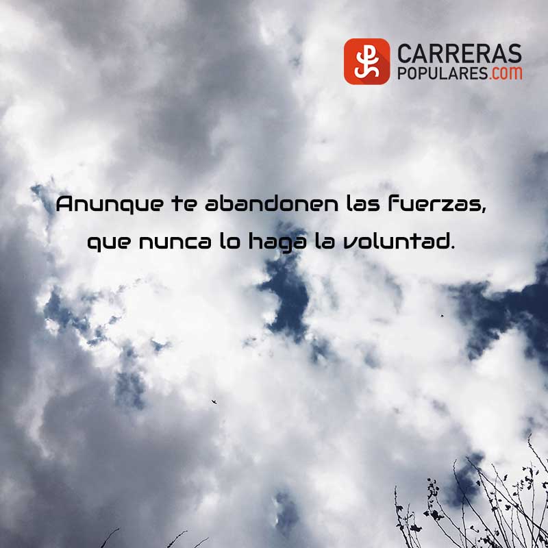 Aunque te abandonen las fuerzas, que nunca lo haga la voluntad.