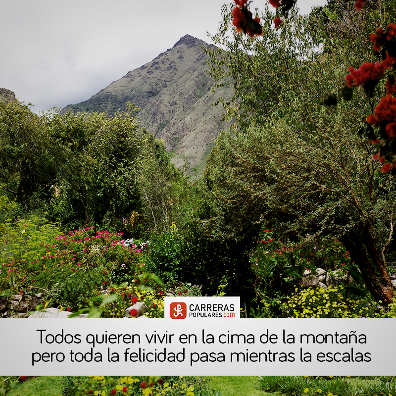 Todos quieren vivir en la cima de la montaña pero toda la felicidad pasa mientras la escalas