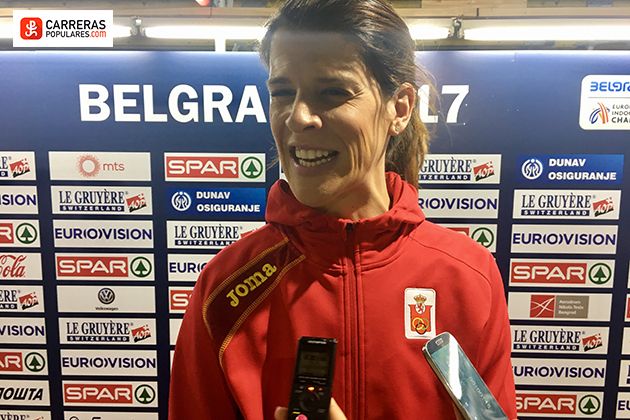 Ruth Beitia inaugura el medallero español de los Europeos de Belgrado en pista cubierta al conseguir la plata con un salto de 1,94m. 